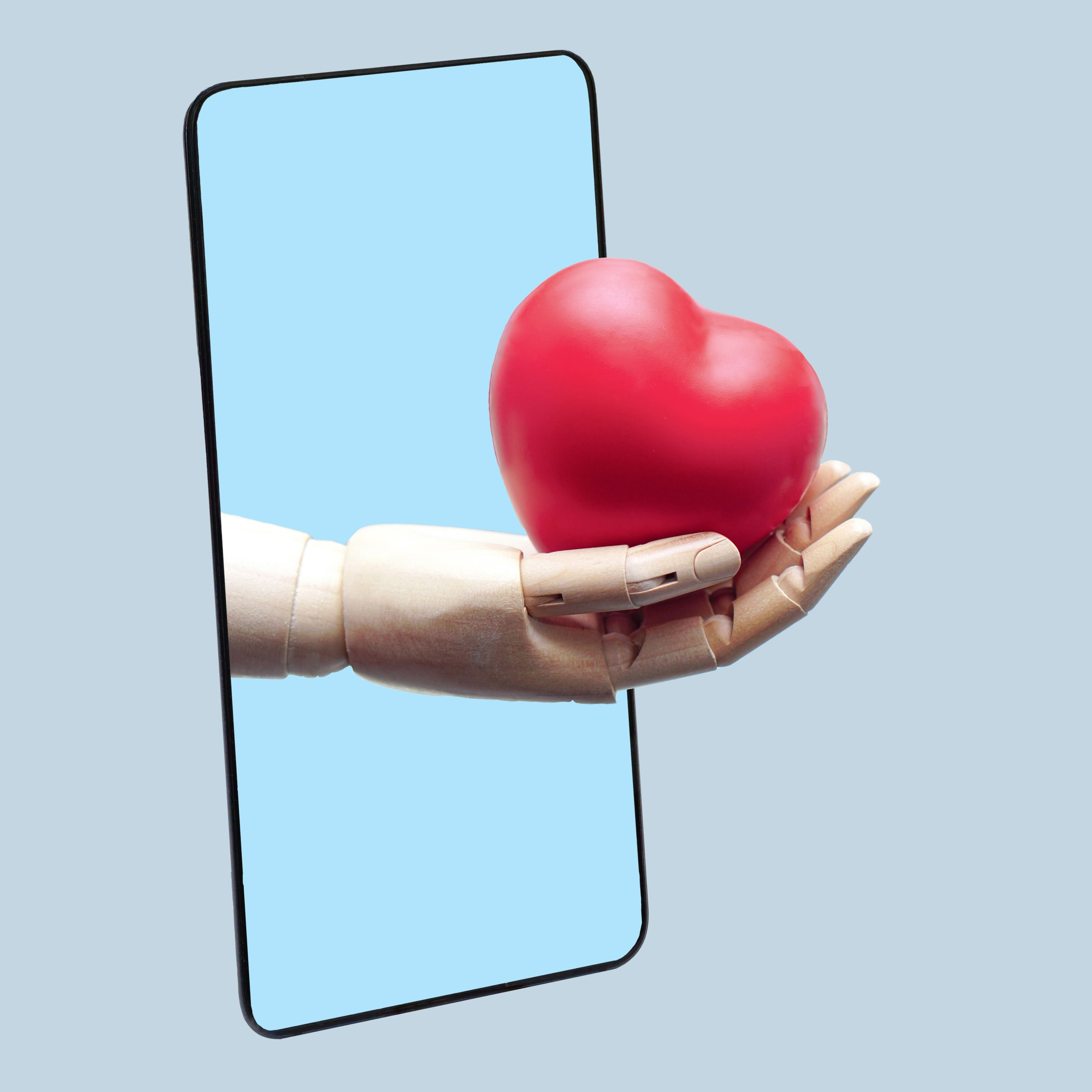AI Bot giving heart
